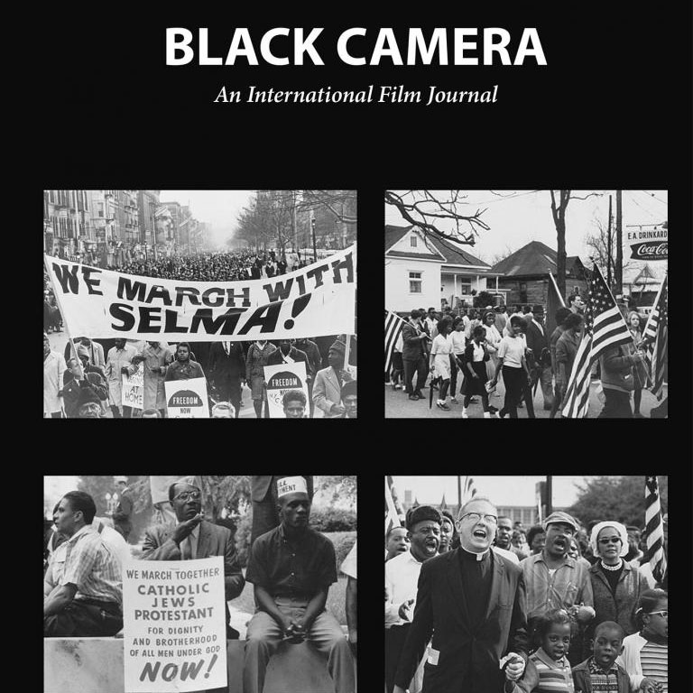 Cover of Black Camera: An International Film Journal. It depicts four photographs from the Selma voting rights march.